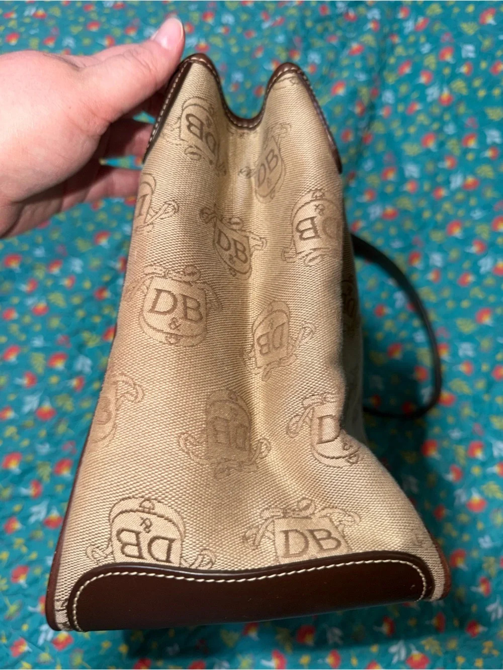 Large Dooney & Bourke Brown Top Handle Satchel Handbag with Coin Pouch - Picture 6 of 10